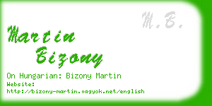 martin bizony business card